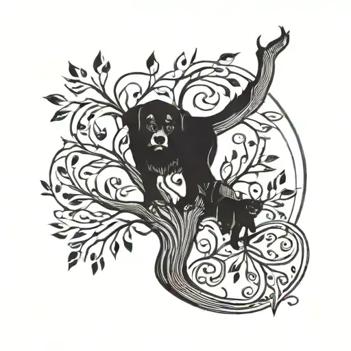 Tree Of Life And A Dog's Paw