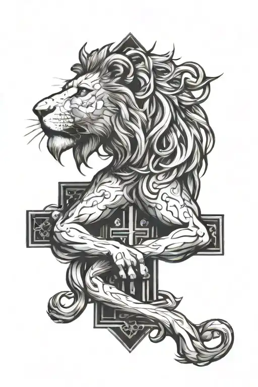 Lion And Cross