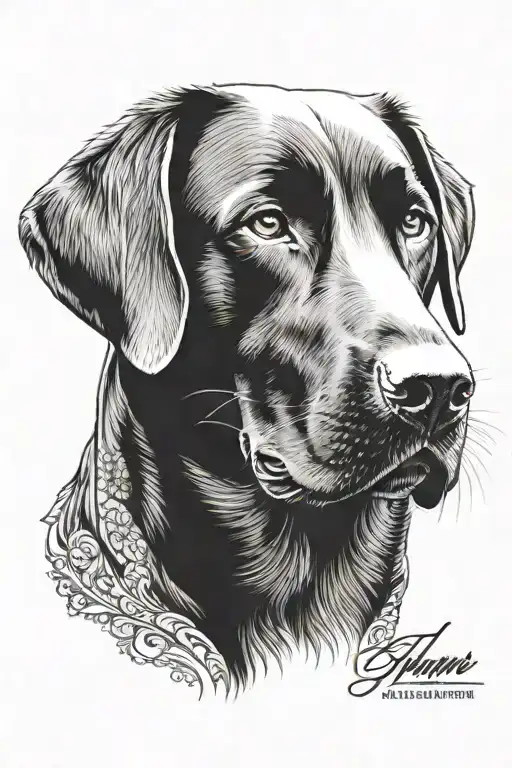 Black Labrador Dog Face