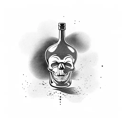 An Alcohol Bottle With A Skull