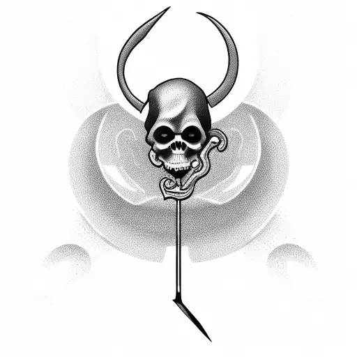 Grim Reaper With Clock Hanging From Scythe