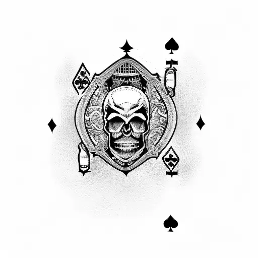 Skull Hand Holding A Poker Ship