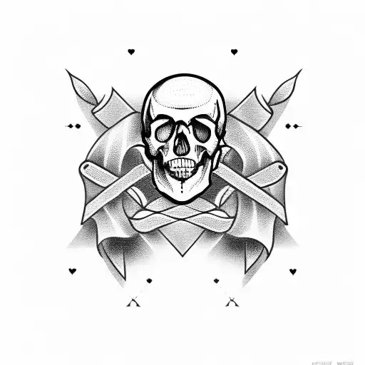 Skull Hand Holding A Poker Ship