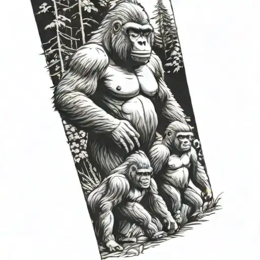 Gorilla Family Hiking