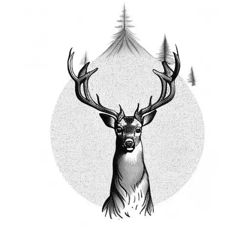 A Majestic Deer Standing In A Dense Forest