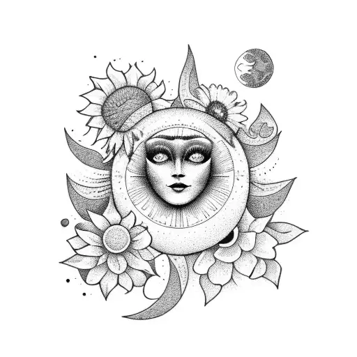 Flowers Sun And The Moon