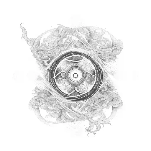 A Mystical Film Reel With Psychedelic Patterns And Ayahuasca Vines Intertwining Around It