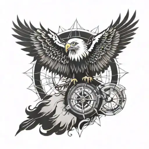 Eagle With A Compass