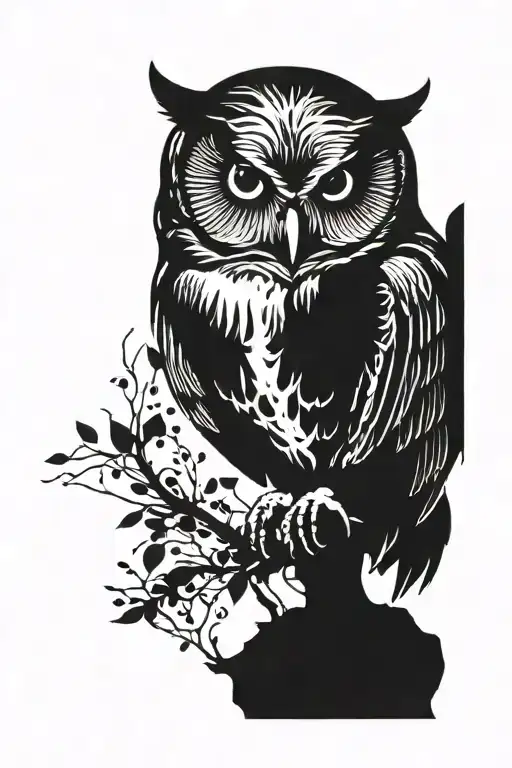 Semicolon Owl Perched