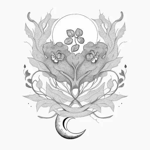 Botanical Vine And Moon