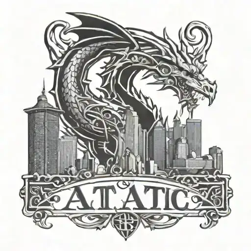 Atl Logo With City And 85 Interstate Symbol With A Dragon
