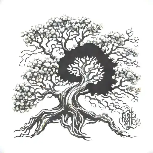 Tree And Phoneix Rising