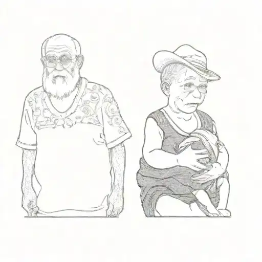 An Old Man And A Baby