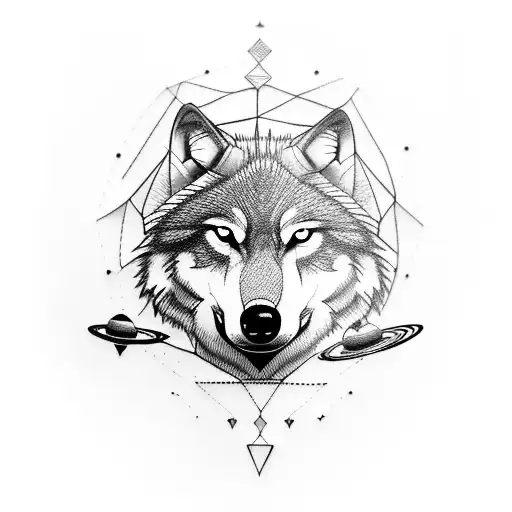 Wolf With Saturn