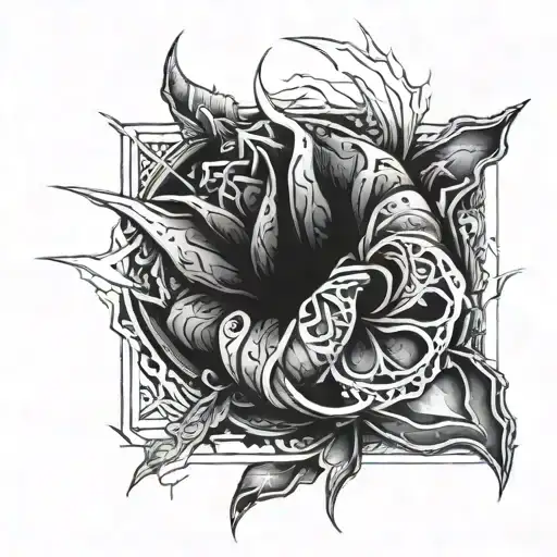 Total Black Ragged Full Hand