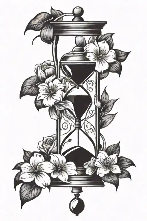 A Wind Flower With An Hourglass Filled