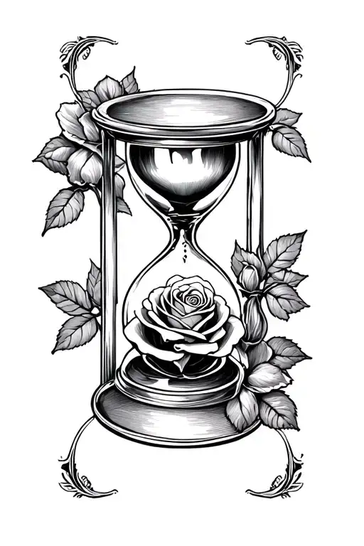 Life Death Hour Glass Roses Grim Reaper