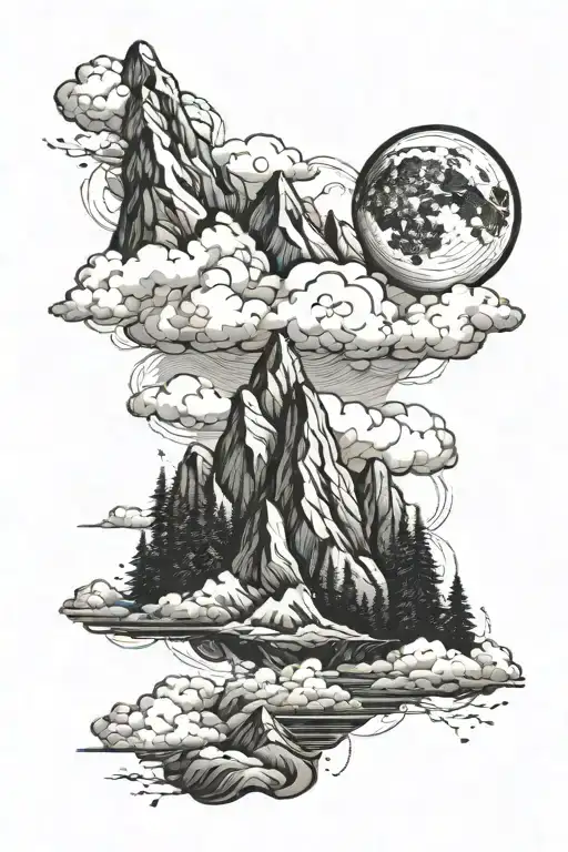 Mountains Forest Clouds Surrounding