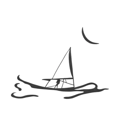 A Sailboat On A Black Background