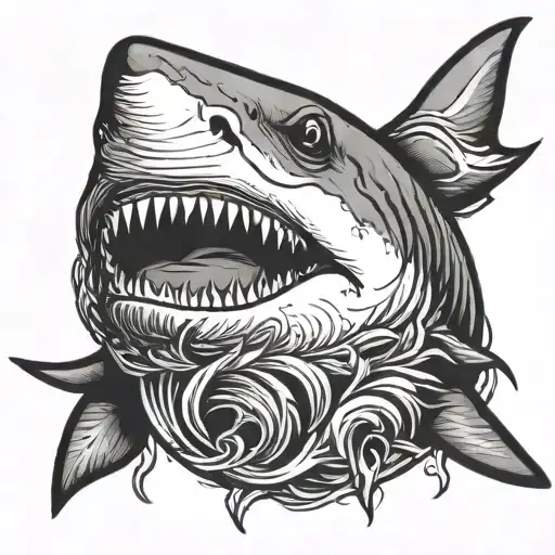 Smiling Great White Shark