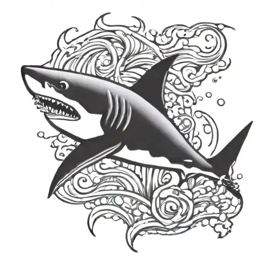 Great White Shark Swimming