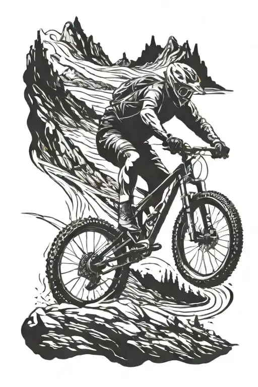 Mountain Biker Going Downhill Really Fast