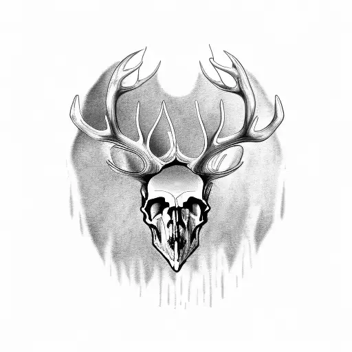 Elk's Skull With A Knife Through It