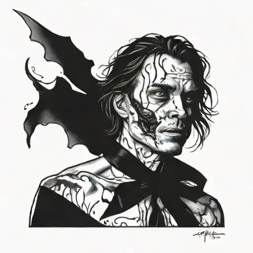 Cankerman From Before I Wake Movie Representing Pancreatic Cancer With The Ribon On A Petscan