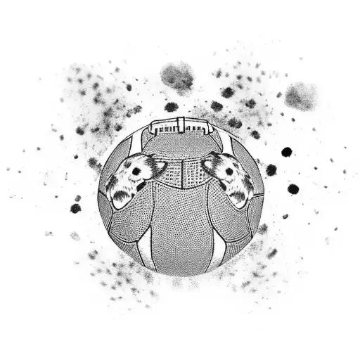 A Football Player Surrounded By Dog Paw Prints