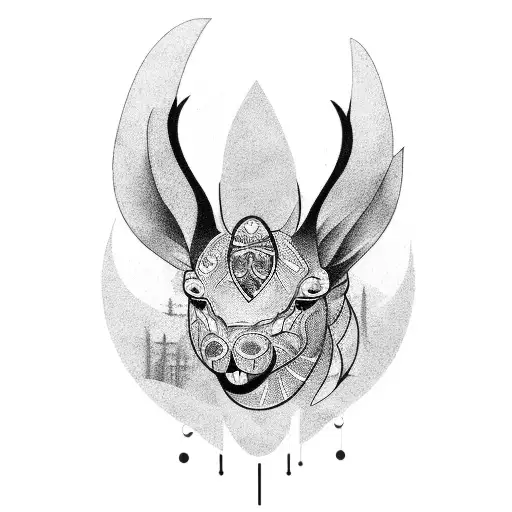 A Black-grey Tattoo Of A Cool Animal Working On A Digital Marketing Campaign