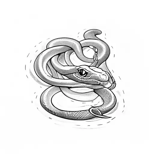 Snake Going Up And Around A Dagger