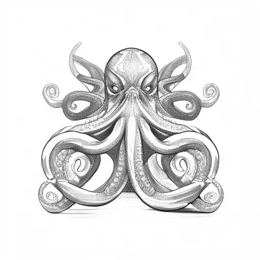 A Muscular Octopus Lifting Weights In A Gym