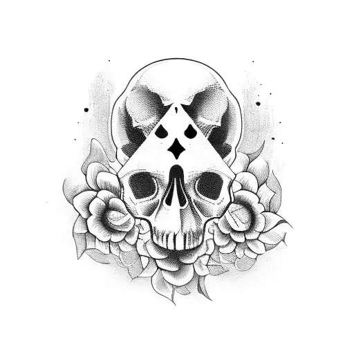 A Skateboard With A Skull Design