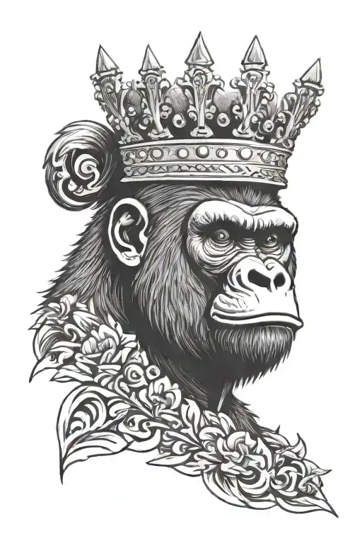 Gorilla Wearing A Crown