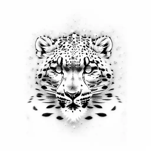 Floral Full Body Snow Leopard