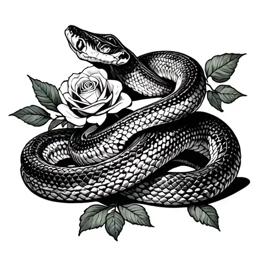 Snake With Roses