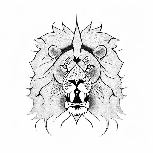 Lion Of Juda And Three Crosses