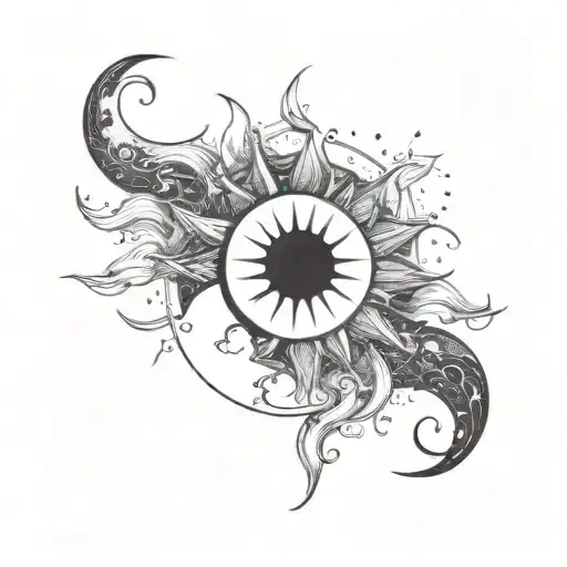 Sun And Moon Together Small For The Shoulder