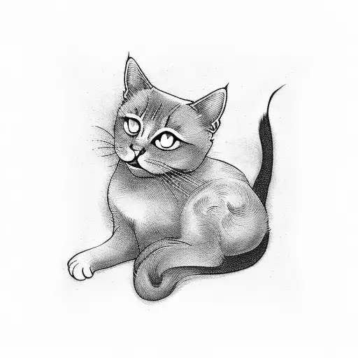 Black Cat Lying Down