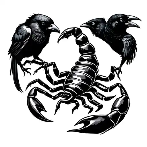 A Scorpion And A Crow With A
