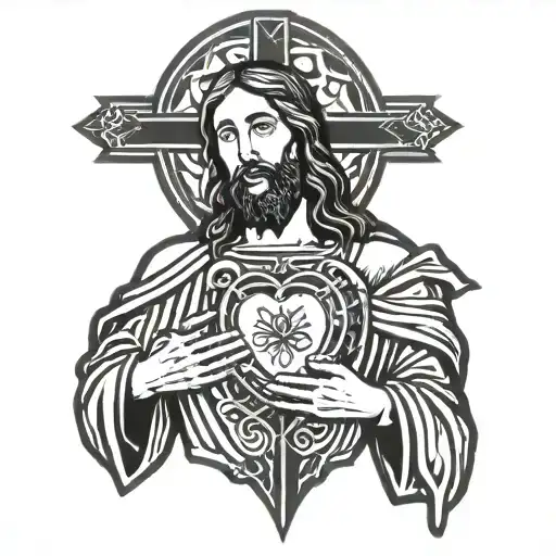 Jesus Christ With Sacred Heart
