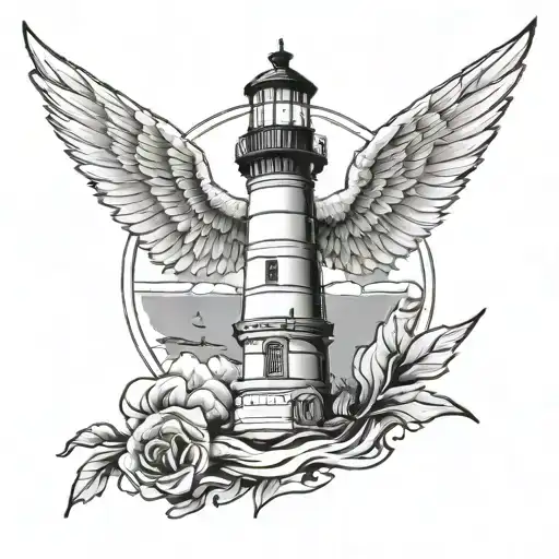 Lighthouse And Angle Wings