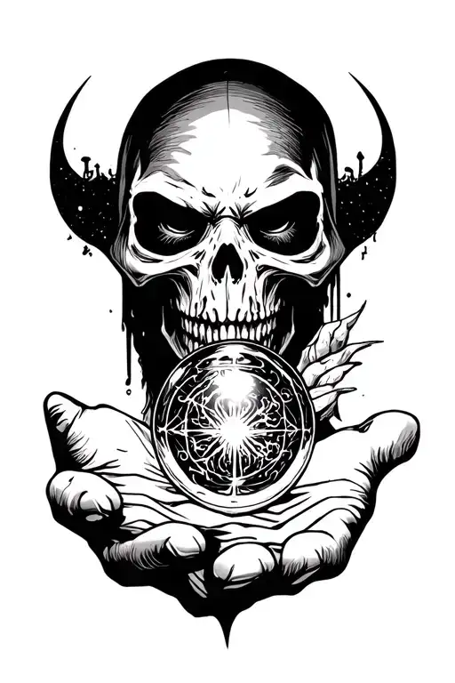 Reaper Holds Vegvisir Orb In His Hand