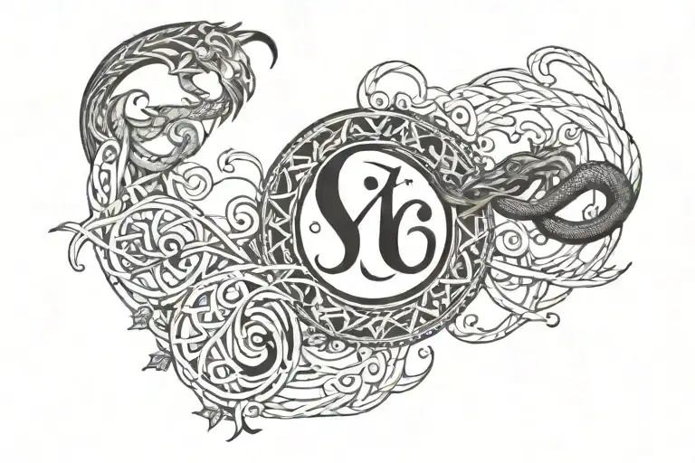 Infinity Symbol With Saggitarius And Capricorn Zodiac Sign