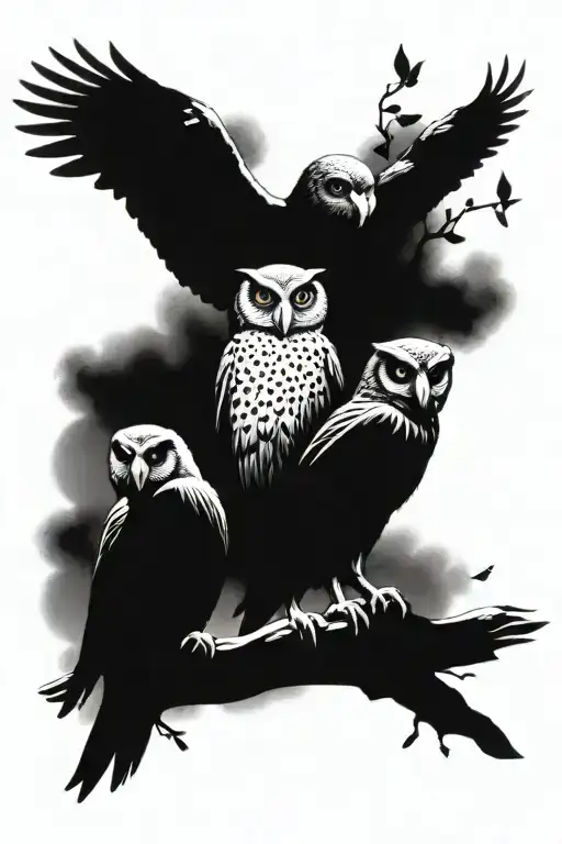 Owl And Egle And Mongoose With Libra Arm