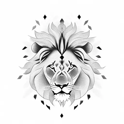 Lion Abstraction Petals Shadow