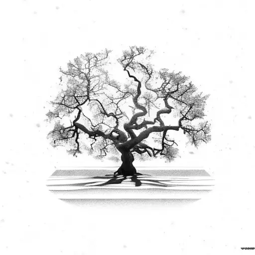 An Oak Tree On A Cracked Sandy Texture