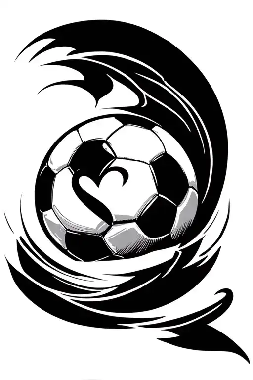 Soccer Ball With A Heart Inside The Ball