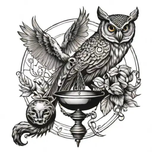 Libra With Owl And Mongoose