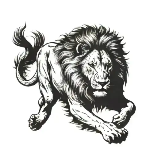 A Lion Running In A Marathon Race